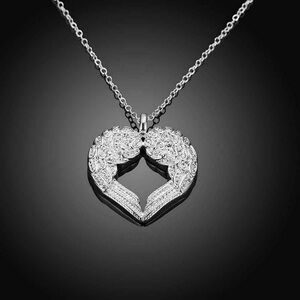 NWOT Heart Angel Wing Necklace
